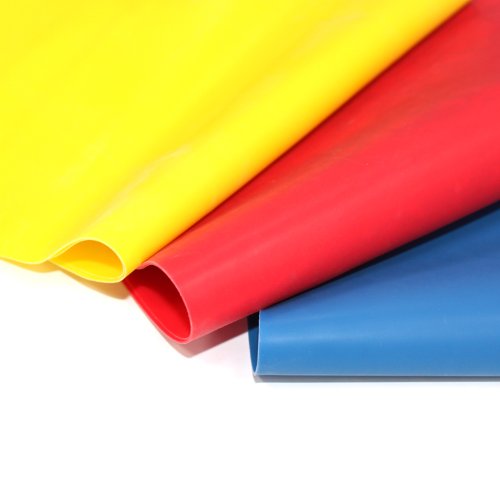 POWRX Fitnessbänder 3er SET inkl. praktischer Aufbewahrungsbox / 1,5 m (Leicht, Mittel, Stark) aus Latex / Gymnastik-Bänder für Yoga, Pilates, Reha und Physio | Resistance-/Widerstands-/Übungs-Band - 3