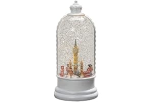 Konstsmide Dekoracje świąteczne LED kula śnieżna londyńska scena i funkcja obracania/wewnątrz, 5-godzinny timer/zasilanie bateryjne: 3 x C 1,5 V (excl.)/latarnia bożonarodzeniowa 1 ciepłe białe