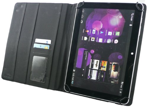 Emartbuy® Packet Mit 5 Kugelschreiber 2 in 1 Eingabestift + Universalbereich Schwarz Carbon PU Leder Multi Winkel Folio Executive Wallet Hülle Schutzhülle Case Cover mit Kartensteckplätze geeignet für Acer Iconia A3-A10 Tablet - 6