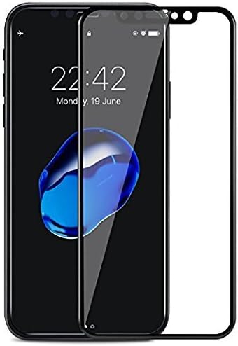 For iPhone X Screen Protector 5D [New Version Reinforced Edges]. MARVTEK 3D Round Edges Full Cover Tempered Glass for iPhone X 5.8 inch. - Black