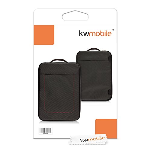 kwmobile Umhängetasche für 15″ 15,6″ Laptop / Ultrabook – Laptoptasche aus Nylon mit Reißverschluss und Tragegurt in Dunkelgrau – z.B. geeignet für Apple, Samsung - 7