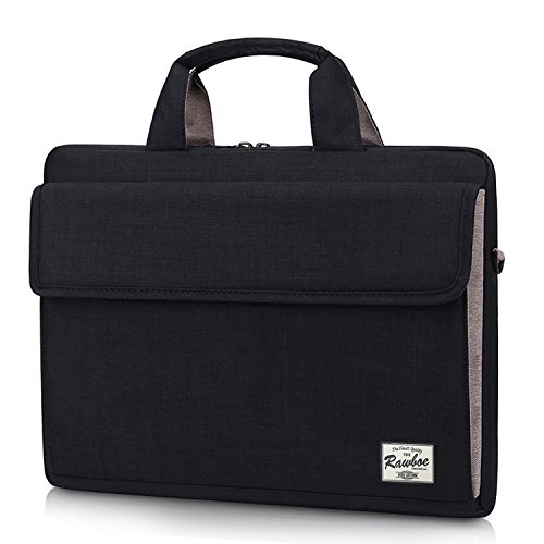 Rawboe® 13 -13,3 Zoll MacBook Pro Retina intelligente neue Art-Oxford-Gewebe Multi Functional eleganten, tragbaren Laptop-Tasche Laptop-Hülle für Mann / Frau Tragetasche Messenger Bag Schulter-Aktenkoffer Handtasche für MacBook Air / Oberflächen Pro 4 / Laptop / Notebook / ipad / Tablet / MacBook / Ultrabook / Computer für Apple / Acer / Asus / Dell / Fujitsu / Lenovo / HP / Samsung / Sony / Toshiba mit Schulterriemen und mehrere Taschen – Schwarz - 2