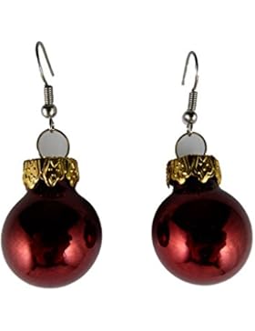 Handgemacht Weihnachtschmuck Ohrringe Weihnachten Schmuck Hänger Christbaumkugel Weihnachtskugel Baumschmuck rot...