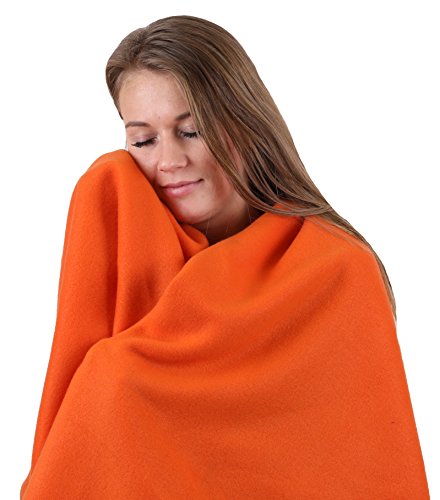 Betz Luxus Fleecedecke Kuscheldecke Farbe Terra orange Größe 130×170 cm Qualität: 220 g/m² - 2