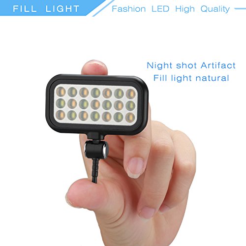 BlueBeachÂ® Mini LED Strahler Flash Selfie Fotolicht Kamera Foto Video Licht Lampe fÃ¼r Smartphoness (Schwarz)