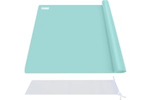 Foepoge Extra Grandes 71 x 51 cm Tapete de Silicona para Resina Epoxi Transparente Manualidades/Epoxy Resin Kit, Estera de Silicona para Llaveros, Cristales, Bisuteria Manualidades, Verde Menta