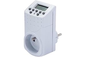 CHACON Programmateur Digital avec Prise FR - 140 programmes - 2000W - Blanc