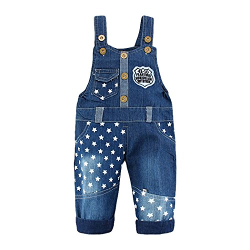 Happy Cherry Baby Boy Girl Bib Pants Dungarees Jeans Bear Animal Overalls Jumpsuit Jean Body Quality Clothing Children Washed Breeches Blue Toddler 12-24 Months