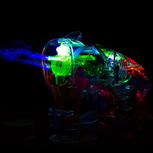 Brigamo 4 x Seifenblasenpistole mit Seifenblasen Nachfüllflasche, inkl. LED Licht & OHNE nervigen Sound ☀ - 3