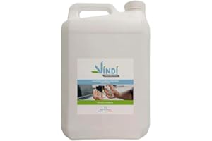 Vindi Désinfectant solution hydroalcoolique - Bidon de 5L - Fabrication Française - 76% d'alcool - Désinfection des mains et des surfaces - Virucide