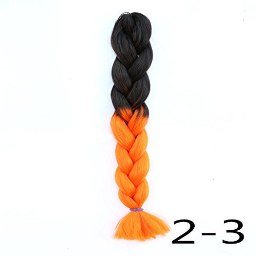 Angelbabyhair Two Ombre Kanekalon Braiding Hair 241Pcs 100g Synthetic Braid Hair Extension(1B Orange Color ) by Angelbabyhair RS.1712 (40.00% Off) - Amazon