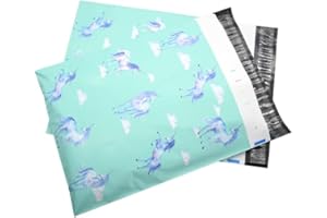 REPACKBIZ Designer Poly Mailer Bag Mailing Postal Bags Gifts Shipping Wrapping Design Pattern Envelope for Mail [Pack of 100](10 x 13 Inch,Unicorn)