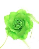 Zac's Alter Ego® Stunning Glitter Rose Flower with Feathers on Concord Clip