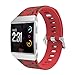 Produktbild YuStar Armband, New Ersatz Camo Silikon Smart Watch Band Strap Armband für Fitbit Ionic Herzfrequenz Fitness Tracker M rot