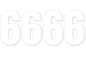 Pack of 4 Plain White Bin Number Stickers Number - 6 Waterproof (17 cm) Labels for Wheelie Bins & Garbage Bins Packwith®