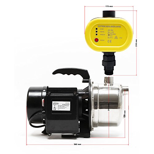 Edelstahl Hauswasserwerk Gartenpumpe 1100 W 4600 L/h mit Pumpensteuerung - 7