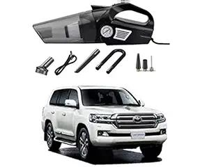 Oshotto 3-in-1 Tire Inflator Portable Car Vacuum Cleaner, with Tire Pressure Gauge and LED Light, 12V DC Air Compressor Pump, 15FT Cord Compatible with Toyota Land Cruiser 200