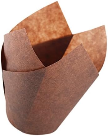 Tulip Greaseproof Large Cupcake Liners - Brown - 120 Pieces per Box - Perfect for Standard Size Cupcakes and Muffins