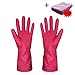 Produktbild mingtong Küche Latex Handschuhe Gummi Reinigung Handschuhe Heavy Duty Haushalt Handschuhe, wiederverwendbar Wasserdicht Dish Handschuhe für Küche Wäschekorb Reinigung rot