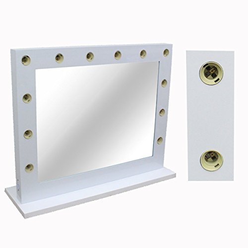 Chende Hollywood Kosmetikspiegel mit Beleuchtung Weisse freie Dimmer 14 LED-Lampen - 6