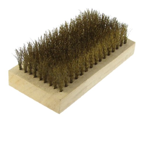 Sourcingmap a11111700ux0098 Drahtbürste, Reinigungswerkzeug, Holz, robuster Griff, Messing, 10 cm