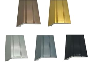 Grandismo® Vinyl Ramp Edge - Vinyl to Vinyl Joining Strip - Trim Metal Threshold Plate - 3ft or 9ft (3ft (0.9metre), Silver)