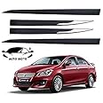 AUTO MOTO Full Black Color with Chrome Side Door Protector for Maruti Suzuki Ciaz - Set of 4