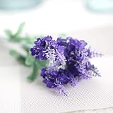 lavanda xianhuzhenzhen 1 Ramo de Flores Artificiales de Lavanda Morada para decoración del hogar, Fiestas, Bodas, Jardines, oficinas, Patios
