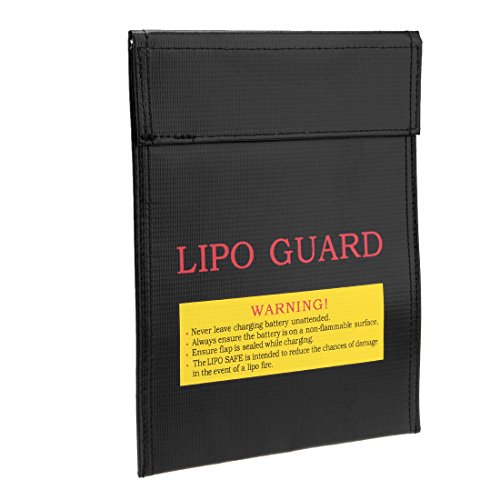 Preisvergleich Produktbild sourcingmap® Lipo feuerfeste Tasche Speicher Batteriewächter Gerätehalter 18cmx23cm Schwarz