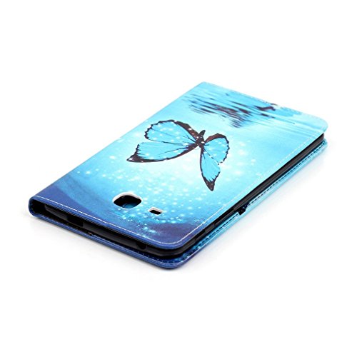 SZHTSWU Kunstleder Tasche für Samsung Galaxy Tab A 7.0 (2016) Tablette, Farbmalerei Serie PU Leder Tablette Tasche Hülle Schutzhülle Flip Wallet Case Ledertaschemit Kartenfächern und Ständerfunktion für Samsung Galaxy Tab A 7.0 SM-T280/SM-T285 Wi-Fi (2016) Tablet-PC (Mondlicht Schmetterling 10) - 7