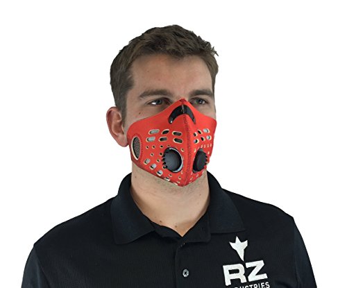 RZ Dust/inquinamento maschera bonus Pack W/5 filtri laboratorio, modello M1, rosso, misura Regular by RZ Mask