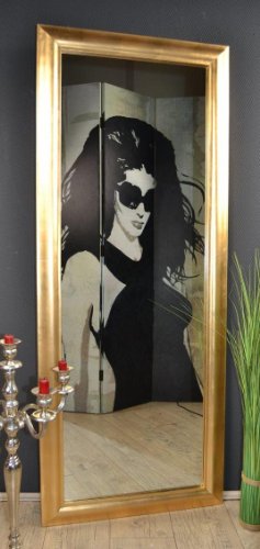 Livitat SX1281-G Wand-/ Badspiegel, 150 x 60 cm, Holz, gold - 2