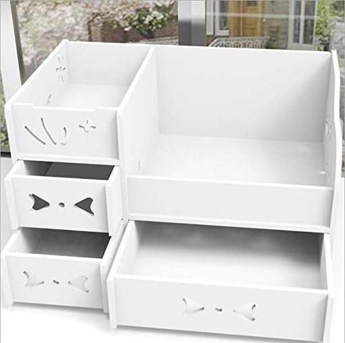marbeine Organiser Storage Makeup Cosmetic Bathroom/Office Drawer Wooden Storage Box (White)