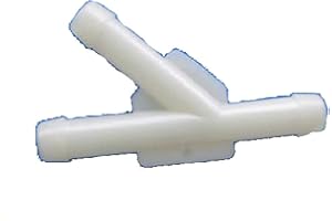 Autobahn88 Unión de manguera de vacío de nailon de 3 vías en Y, DE = 6,5 mm (0,26") (paquete de 10)