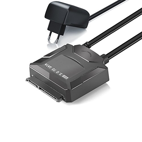 USB 3.0 to SATA Converter External Hard Driver Adapter Hub for 2.5" SSD/HDD Drives High Speed Power Cable Up to 5Gbps Support Drivers with A Capacity More Than 2TB