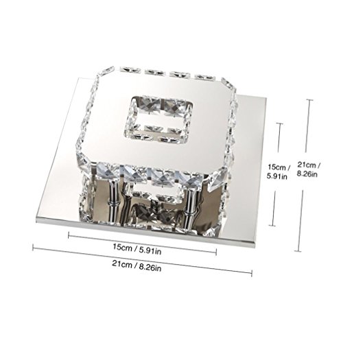 comprare on line Egomall Plafoniera Lampada cristallo lampada da soffitto acciaio inossidabile LED Specchio 12 W Lampadario moderno in cristallo prezzo