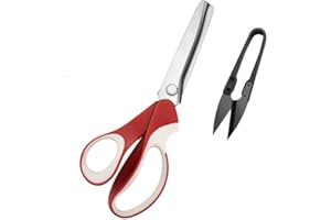 Pinking Shears by Arcanthite - Zig-zag Scissor for Fabric Leather & Paper - Pinking Dressmaking Sewing Scissors AT-046-UK-C Red