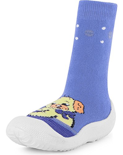 Ladeheid Calcetines Antideslizantes Botas Unisexo Niños LABN300 (Perro Azul, EU 29)
