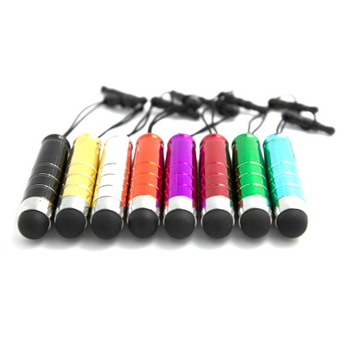 Beiuns 8 X 1 in 1 Set mini mehrfarbig kapazitiver Eingabestift Stylus Touchpen Touchscreen / Display - Stift Touch Pen Touchstift mit Softball Spitze 3,5mm Staubschutz für alle Smartphone Phone Handy PDA Tablet Tab PC - Apple iPhone 3GS 4 4S 5 5S 5C / iPad 2 3 4 Air mini / iPod iTouch - Samsung Galaxy Serie S2 S3 S4 / Mega / Note 2 3 / Tab Serie Samsung Galaxy Tab 2 P5100 P5110 P7500 P7510 P7501 P7511 P7100 P7300 P7310 P1000 P1010 P3100 P3110 - SONY Xperia Serie i1 Honami Xperia M UL Xperia Z Ultra - LG Optimus - HTC ONE M4 M7 Butterfly - BlackBerry Playbook - ASUS Transformer Eee Pad TF300 - Acer Iconia B1 A510 A511 A700 mit System iOS, Andriod, Windows Phone usw. in 8 Farbe