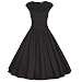 Produktbild iHAIPI - Damen Audrey Hepburn 50s Retro Vintage Bubble Skirt Rockabilly Swing Evening Kleider Weiß / Schwarz (03. EU 38 (Herstellergröße:M), Schwarz)