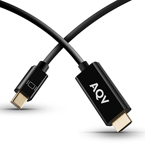 Mini DP zu HDMI, AQV Mini DisplayPort (Thunderbolt kompatibel) zum HDMI HDTV Konverter Stecker an Steckdose 6 Fuß Adapterstecker zum Stecker 1,83 m - 3