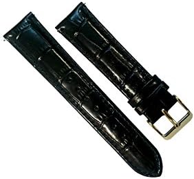 Leather Watch Strap Black Or Burgundy Red Replacement Watch Bands Gold Watch Buckle Clasp 20mm Equipped with lever no tools necessary