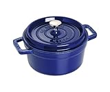 Staub 1102091 - Cocotte redonda, color azul, tamaño 20 cm