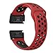 Produktbild Mode Silikonband Sport Ersatz Uhrenarmband Handschlaufe Hautfreundliches weiches Armband,für Damen,Herren, Mädchen, Kompatibel für Garmin Fenix   5X / 5X Plus Fenix   3 / 3HR Uhr (rot)