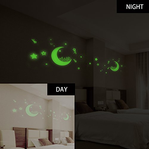MTURE Aufkleber Wandsticker Sticker, Sterne für Sternenhimmel Wandsticker, Fluoreszierend und im Dunkeln leuchtend, ideal für Kinderzimmer und Schlafzimmer - 7