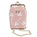 Produktbild WOSOQ Damen Tasche, Mini tragbare vertikale Handytasche, Mode eine Schulter geschlungen Spitze Tasche (Farbe : Pink, Größe : 18 * 10.5 * 4cm)