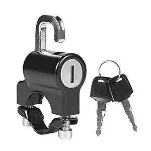 Universal Motorcycle Helmet Lock Anti-Theft Helmet Security Lock Metal 22mm-26mm Black with 2 Keys Set