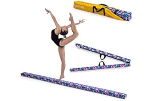 Fun!ture 7ft Folding Gymnastics Balance Beam | Printed Faux Suede | Kids Fitness Training | Home Gym Exercise | Free Storage Case | Carry Handles | Stainless Steel Feet | Soft-Close Hinges | Made in the UK