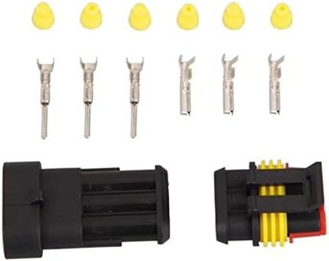 LOVELIFEAST 5 Kits 3 Pin Way Waterproof Wire Connector Plug Set Car Sealed Auto Plastic Electrical Truck