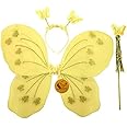 Sage Square Fairy Butterfly Wings Costume for Baby Girl, Yellow